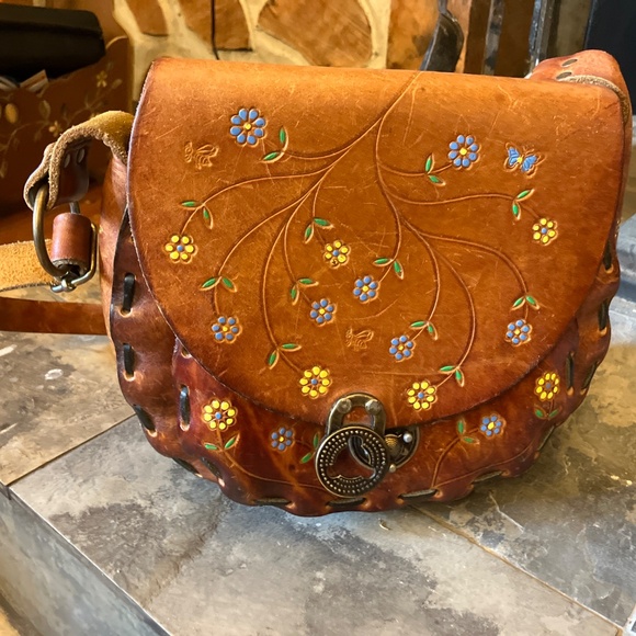 BOHO vintage “Canale” hand painted leather purse - Picture 2 of 8